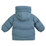 Blue Pom-Pom Puffer Jacket