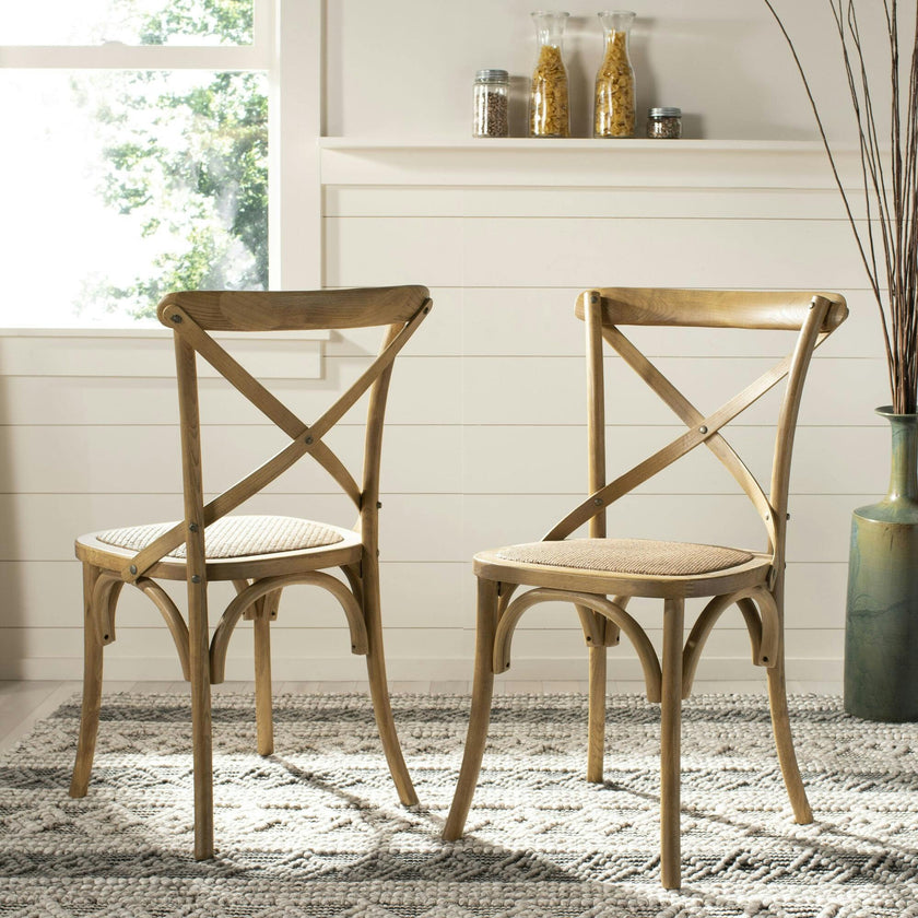 Set of 2 Franklin X Back Farmhouse Chairs