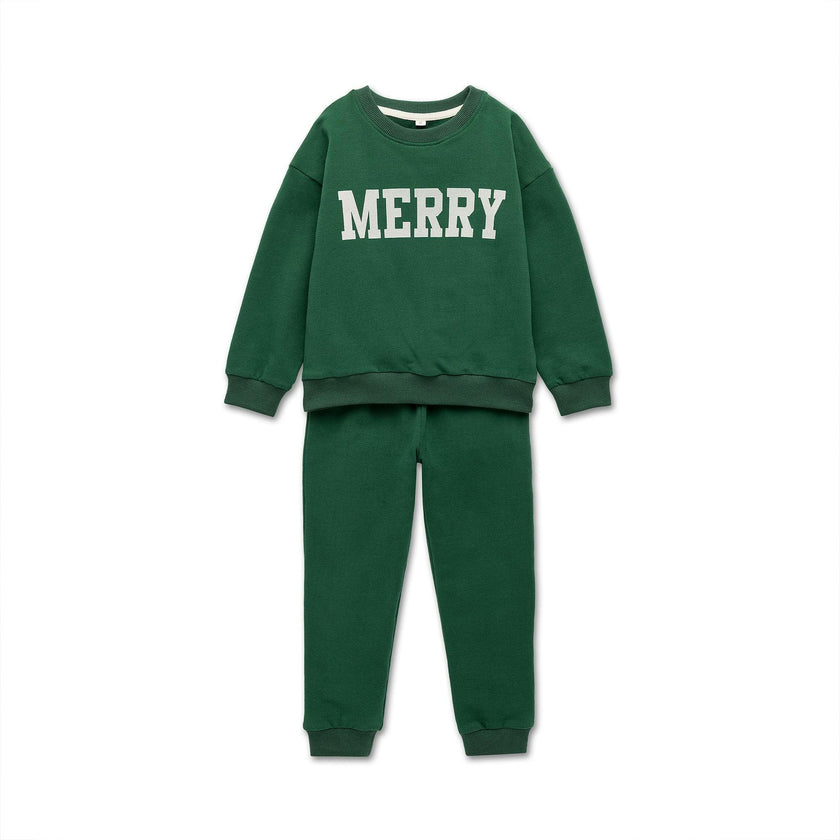 Organic Cotton Merry Sweatshirt & Sweatpants Set Toddler & Children