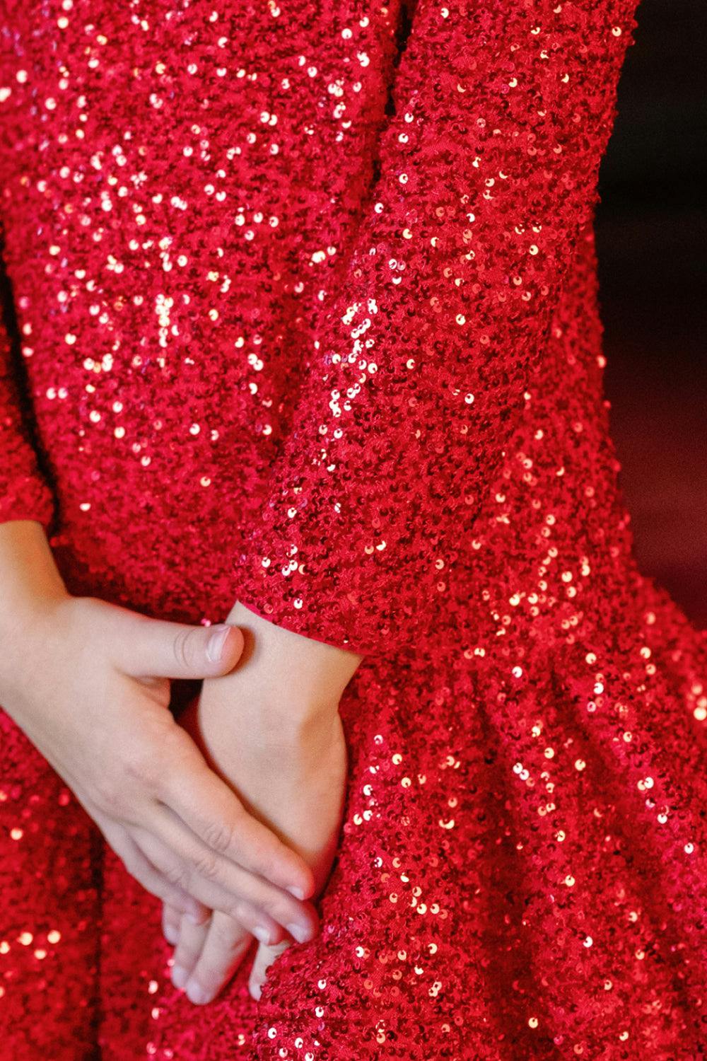 Mini Luminaria Dress in Poinsettia Sequin