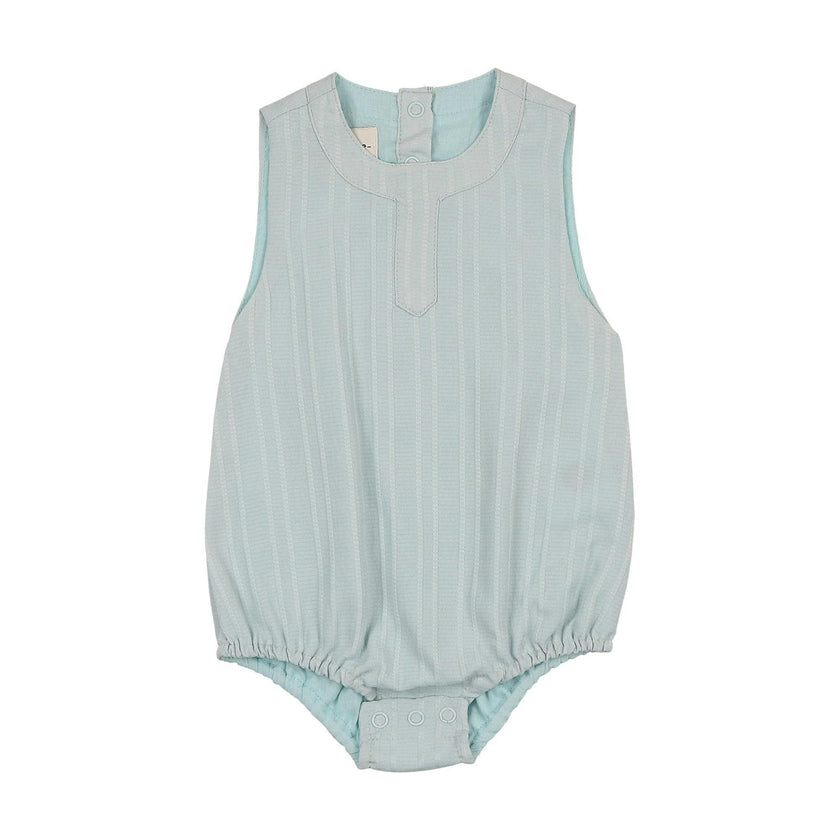 Striped Faux Tab Boys Romper