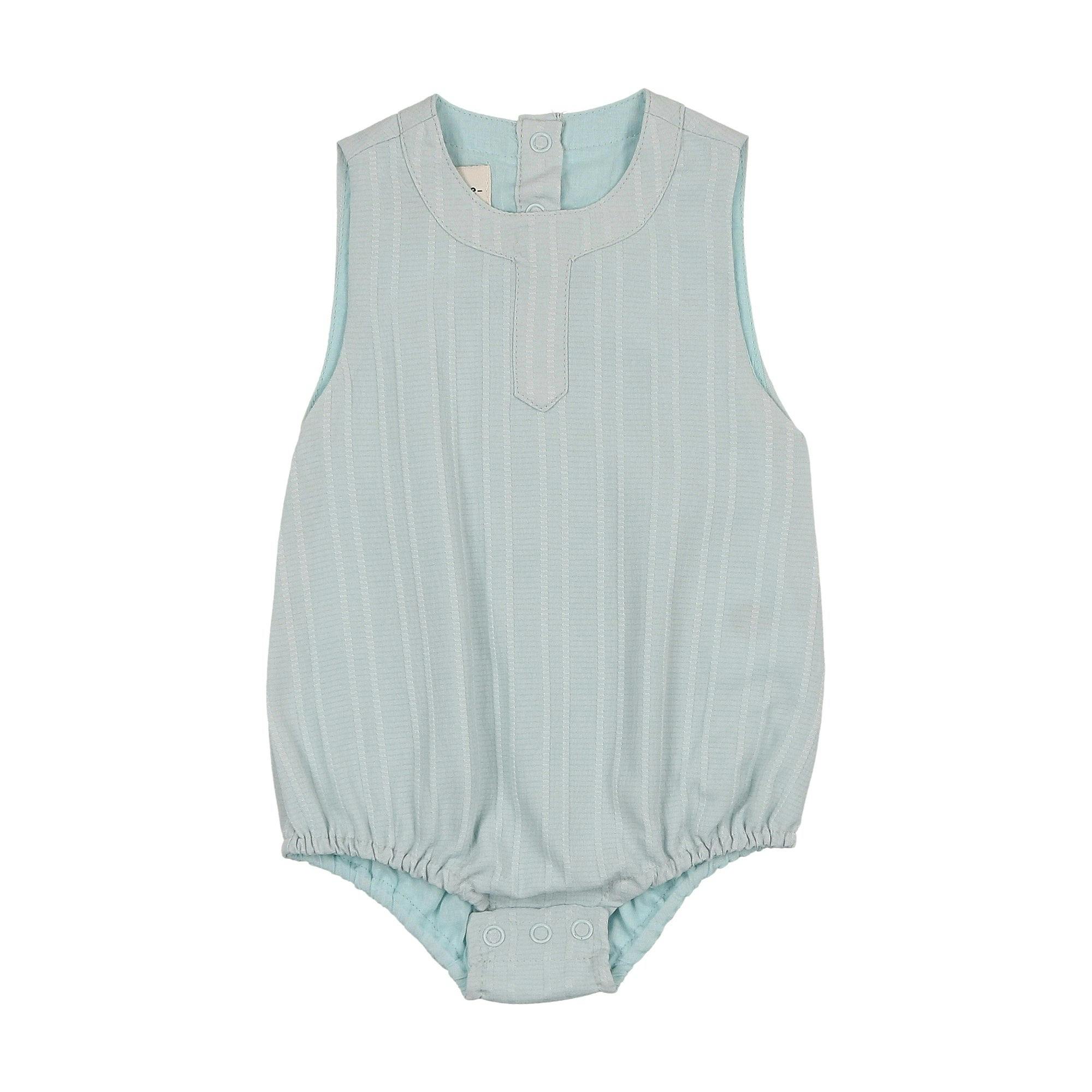 Striped Faux Tab Boys Romper