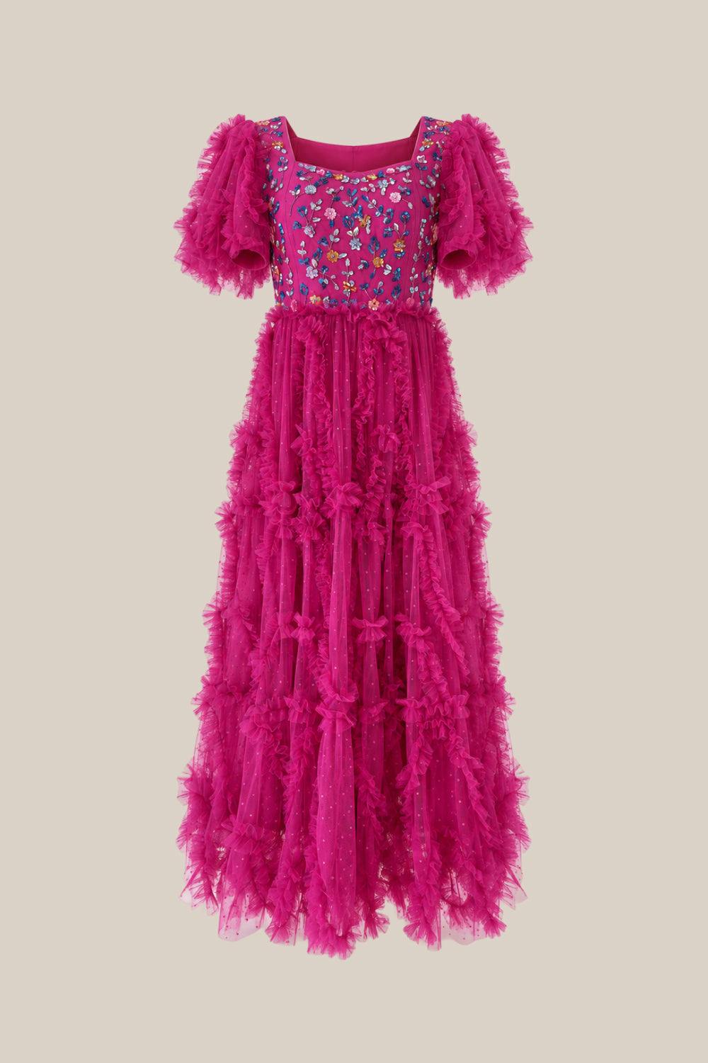 Cressida Dress in Merry Magenta