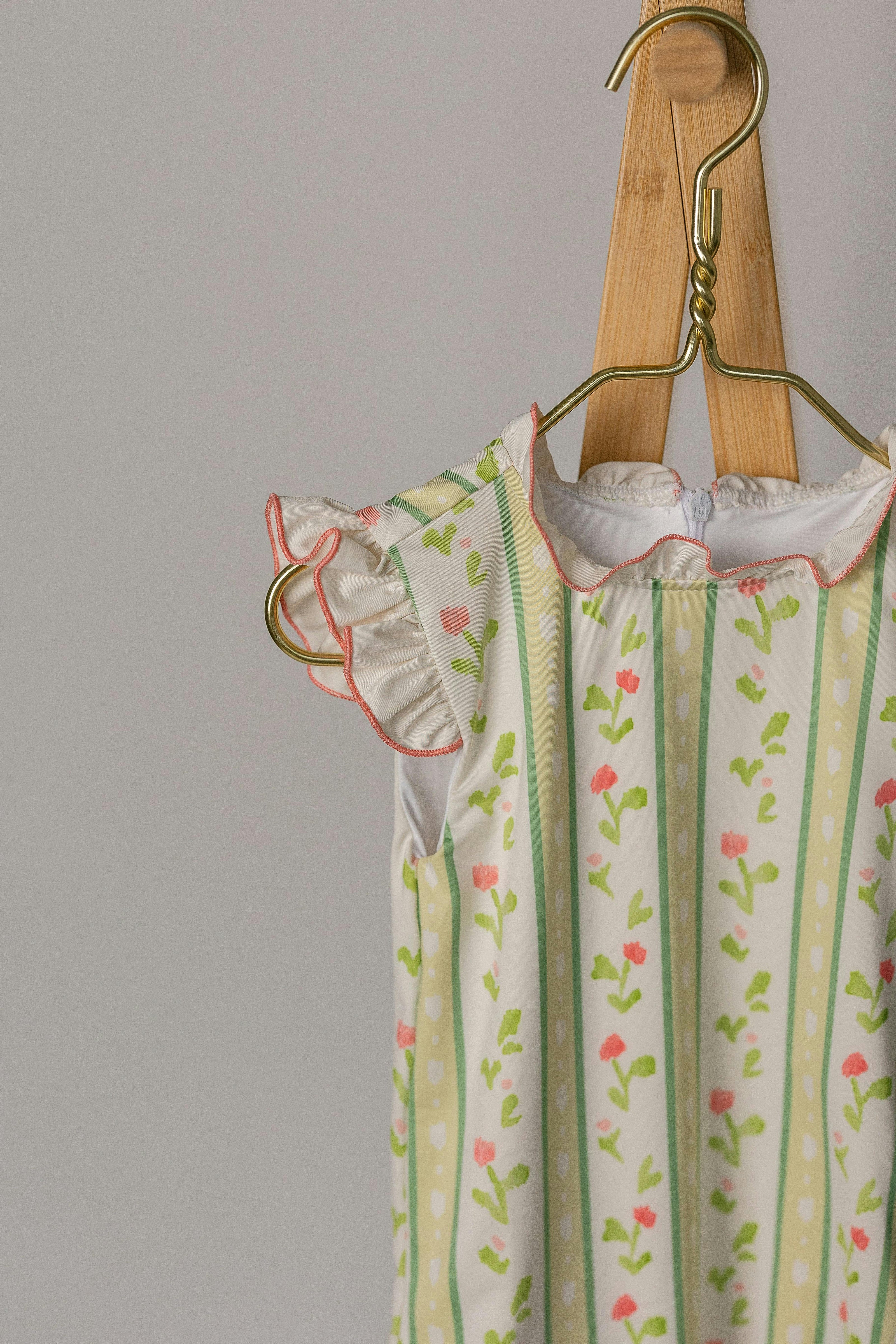 Bingley Suit in Vivian Stripe In Daffodil