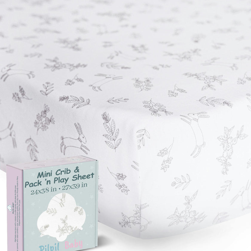 Peruvian Pima Cotton Mini Crib & Pack 'n Play Fitted Sheet – Bunnyberry Bloom