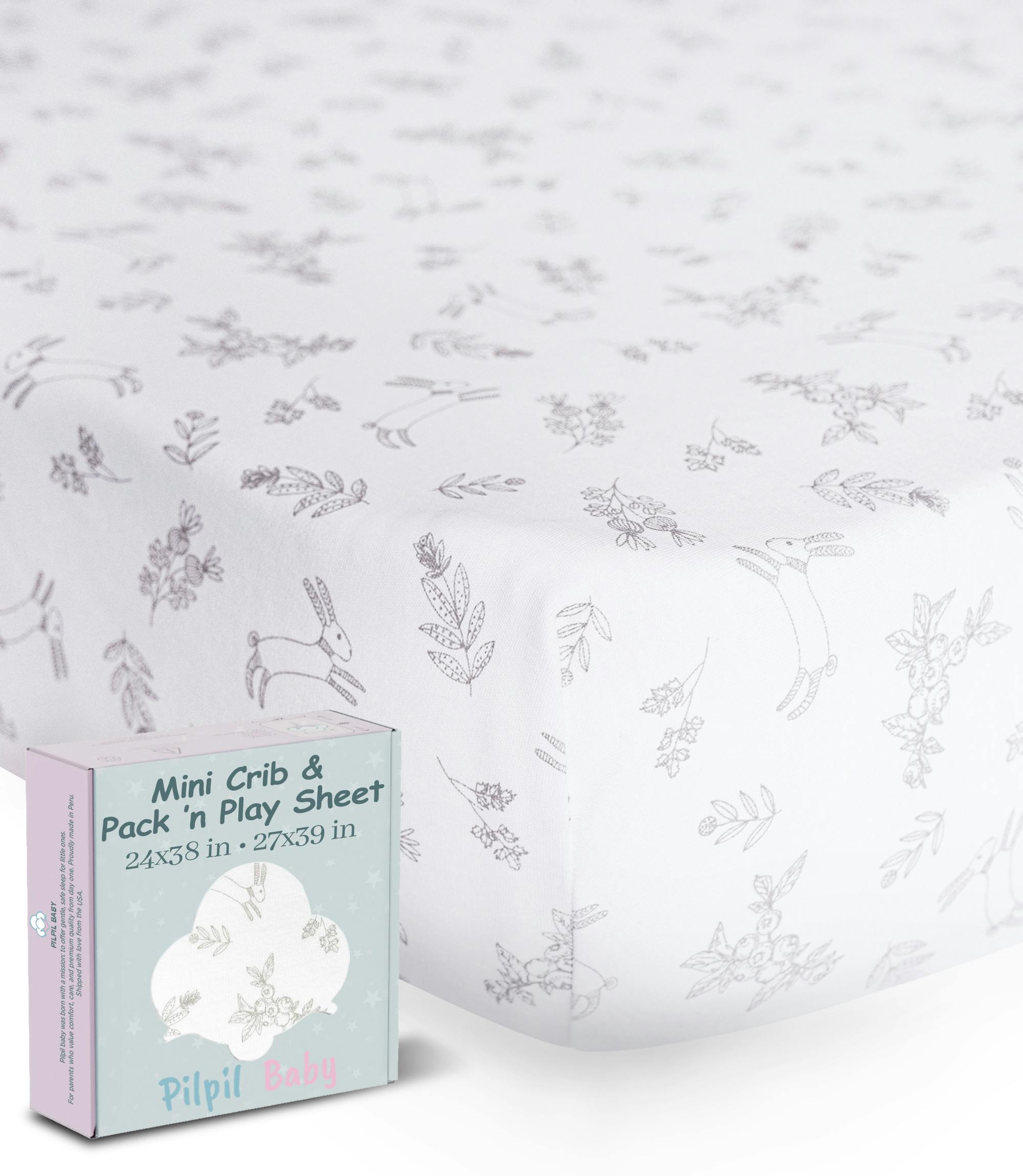 Peruvian Pima Cotton Mini Crib & Pack 'n Play Fitted Sheet – Bunnyberry Bloom
