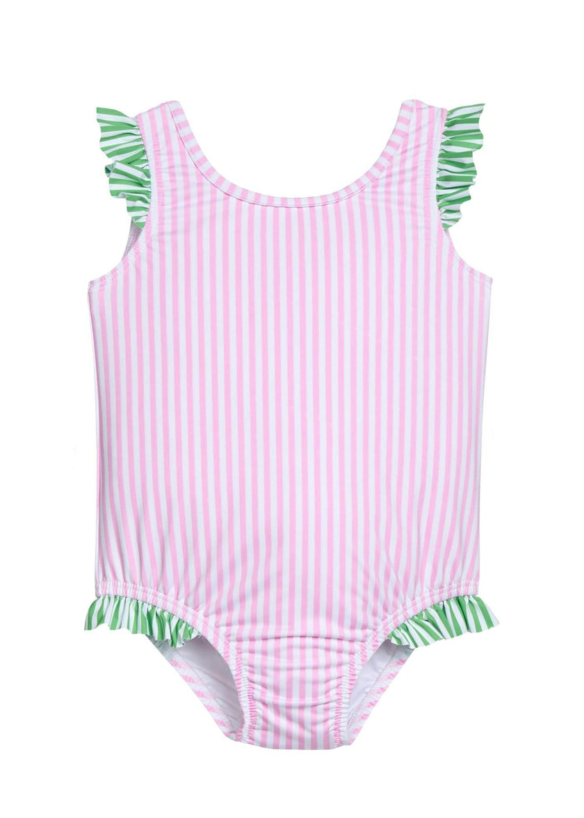 Scoop One Piece Swimsuit - Pink Stripe