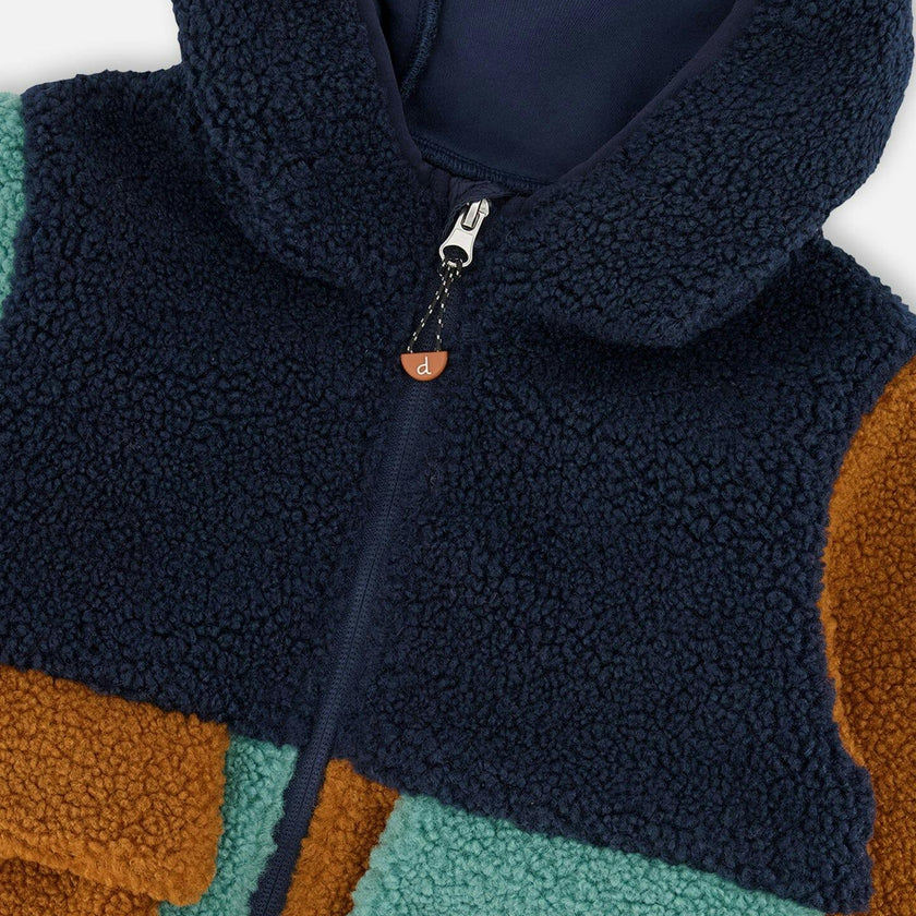 Sherpa Jacket Navy Colorblock