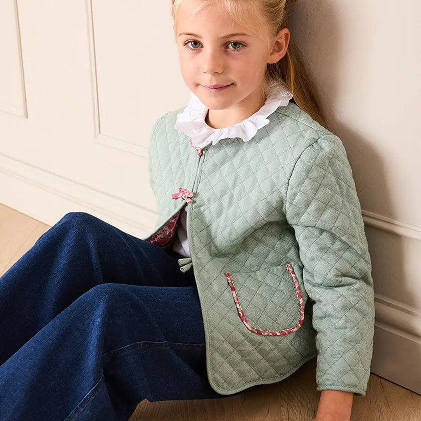 Margret Floral Reversible Quilted Jacket in Pink (4-12yrs)