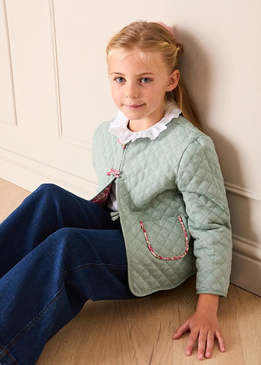 Margret Floral Reversible Quilted Jacket in Pink (4-12yrs)