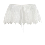 White Sequin Tie-Front Stole