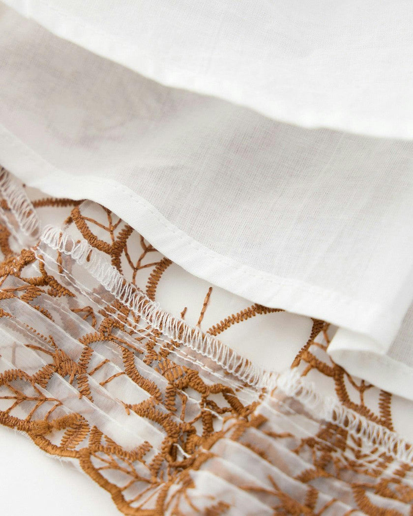 Chelsea Cotton Embroidered Dress, Tan