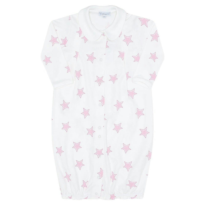 Pink Stars Print Converter Gown