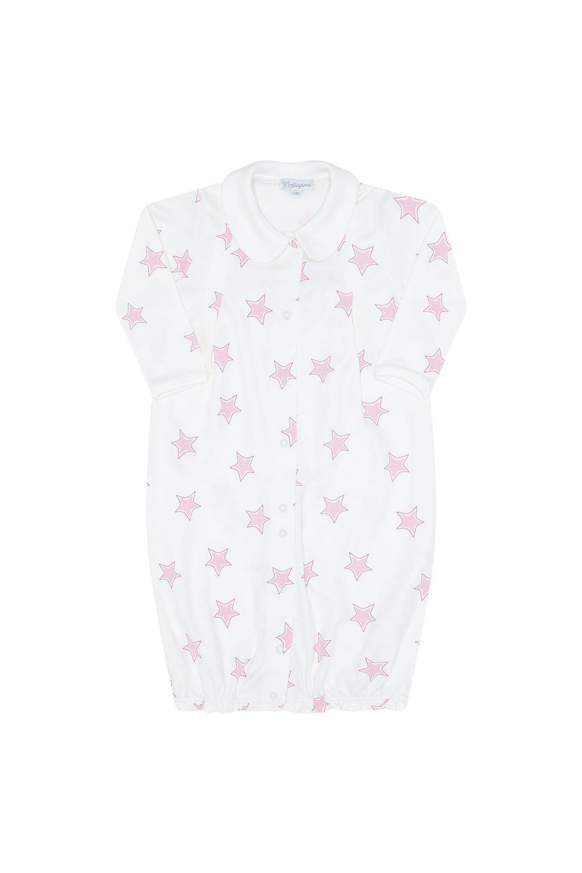 Pink Stars Print Converter Gown