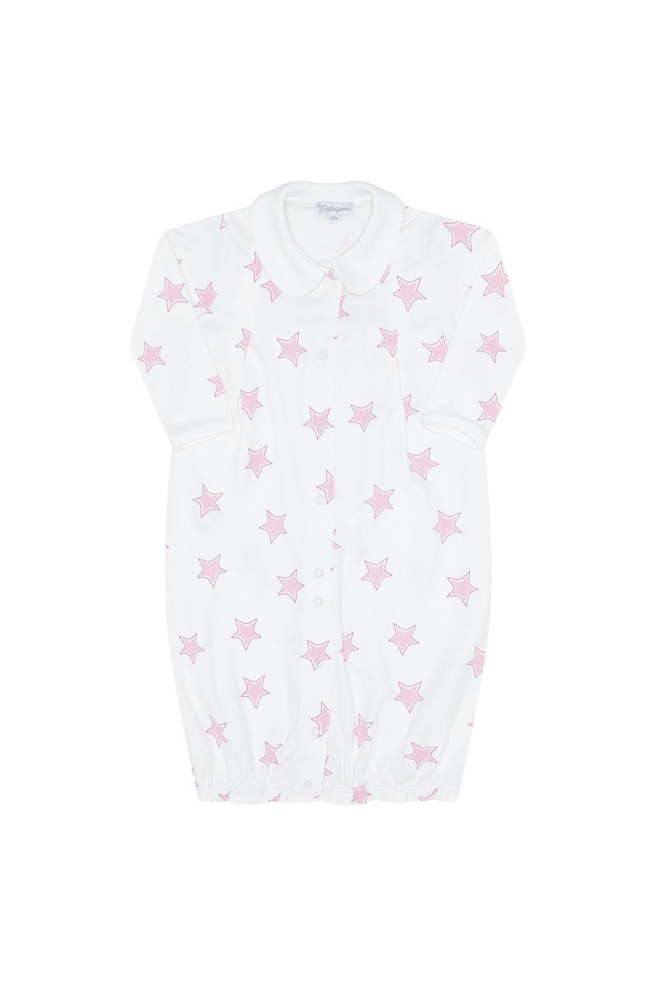 Pink Stars Print Converter Gown