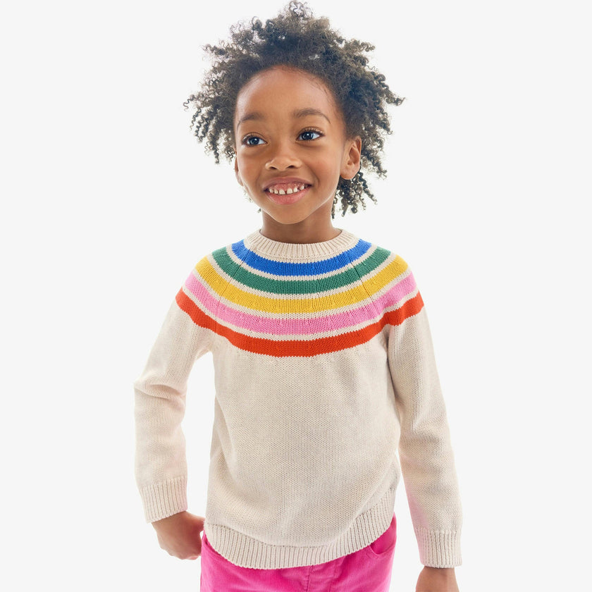 Kids sweater in placed rainbow