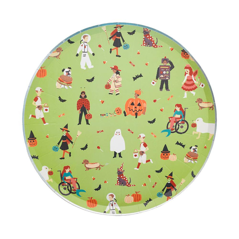Trick or Treat Street Kids in Costume Large Plates