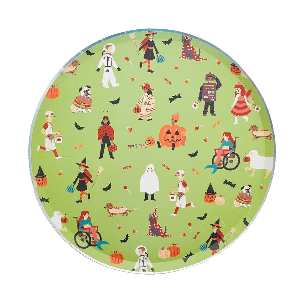 Trick or Treat Street Kids in Costume Large Plates