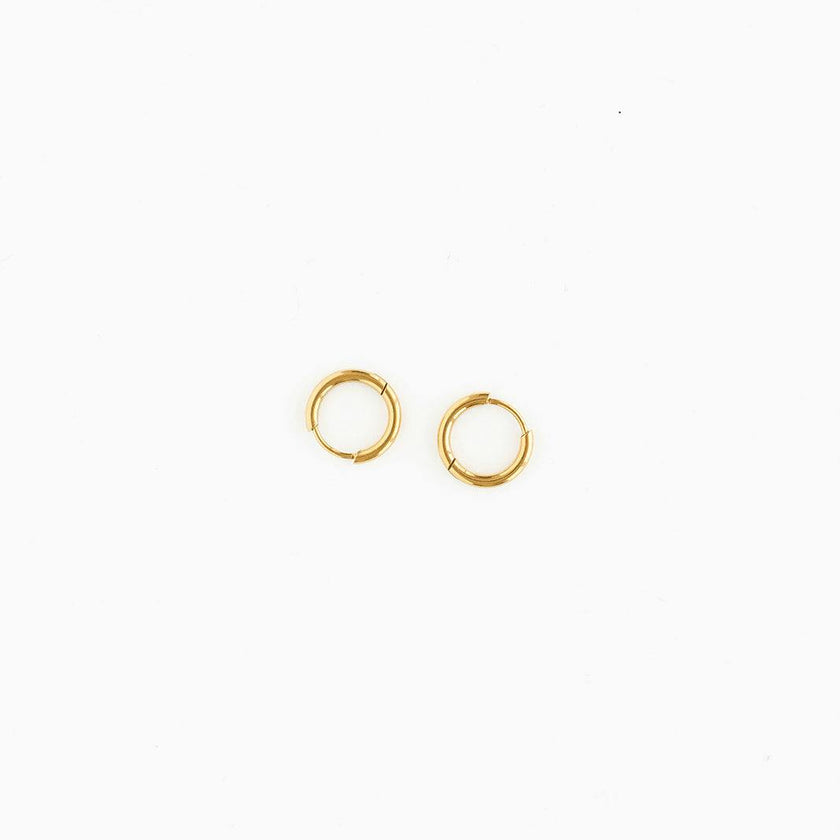 Thin Gold Hoop 8mm Earrings