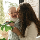 Cotton Muslin Swaddle Blanket - Leaf Motif