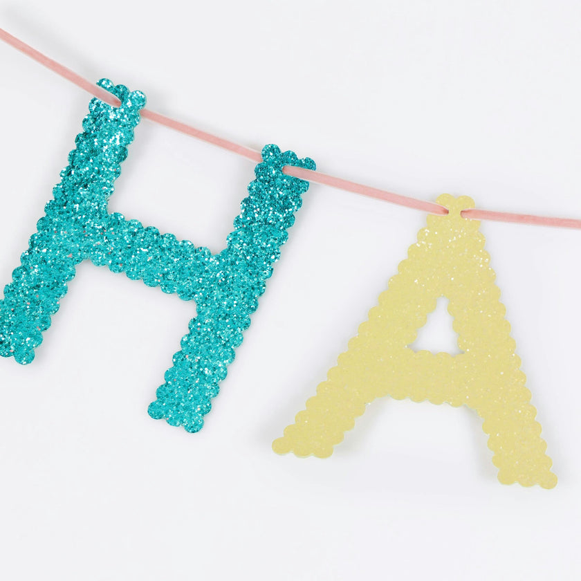 Mixed Glitter Happy Birthday Garland