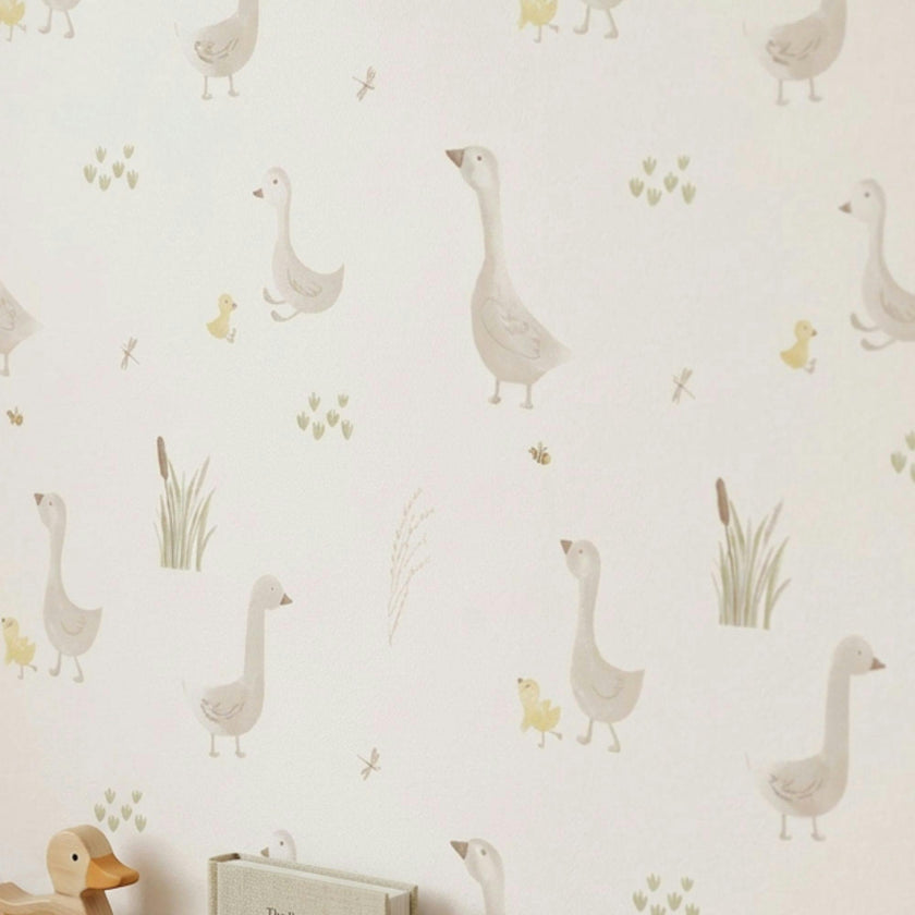 Charlie Goose & Duckling Nursery Wallpaper