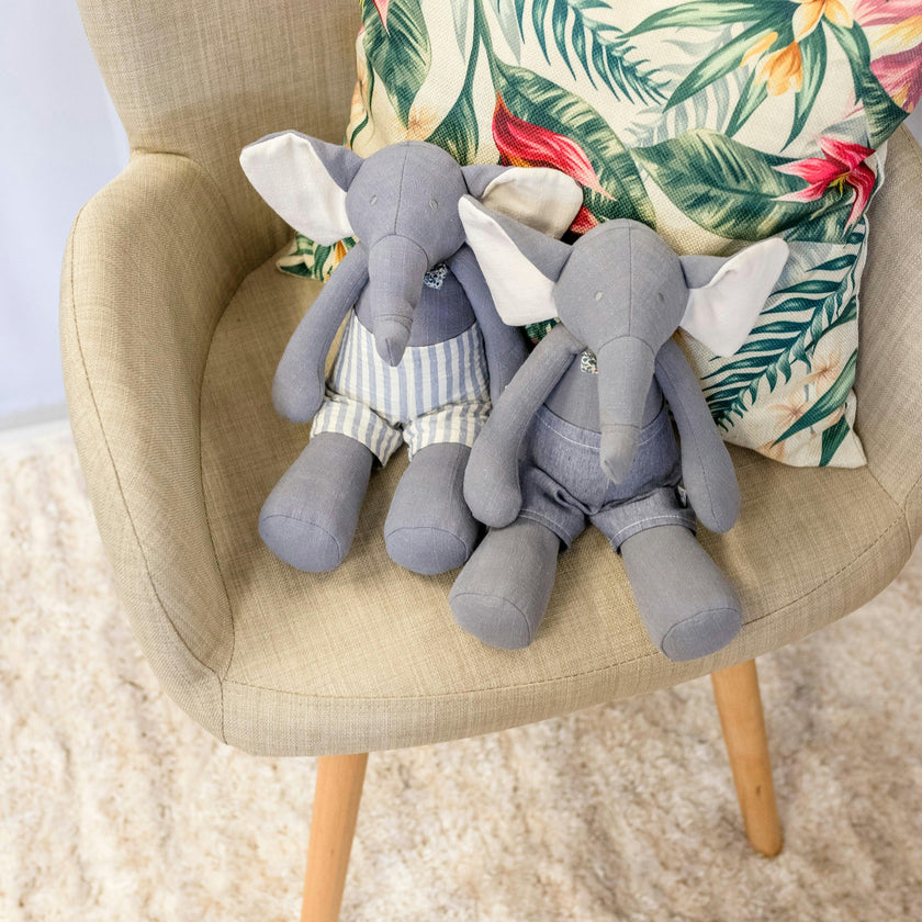 Pamplemousse Peluches Michel the Elephant-Small Grey