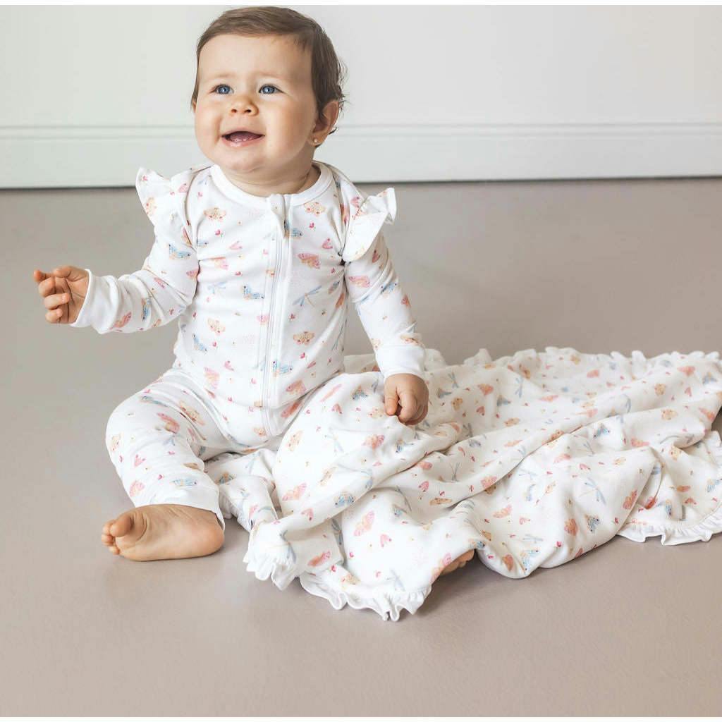 Butterflies Pima Cotton Baby One-Piece Pajamas