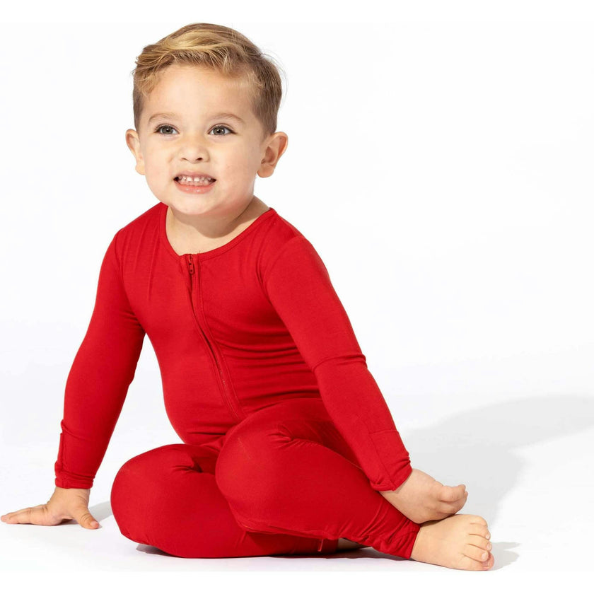 Winterberry Red Bamboo Convertible Footie