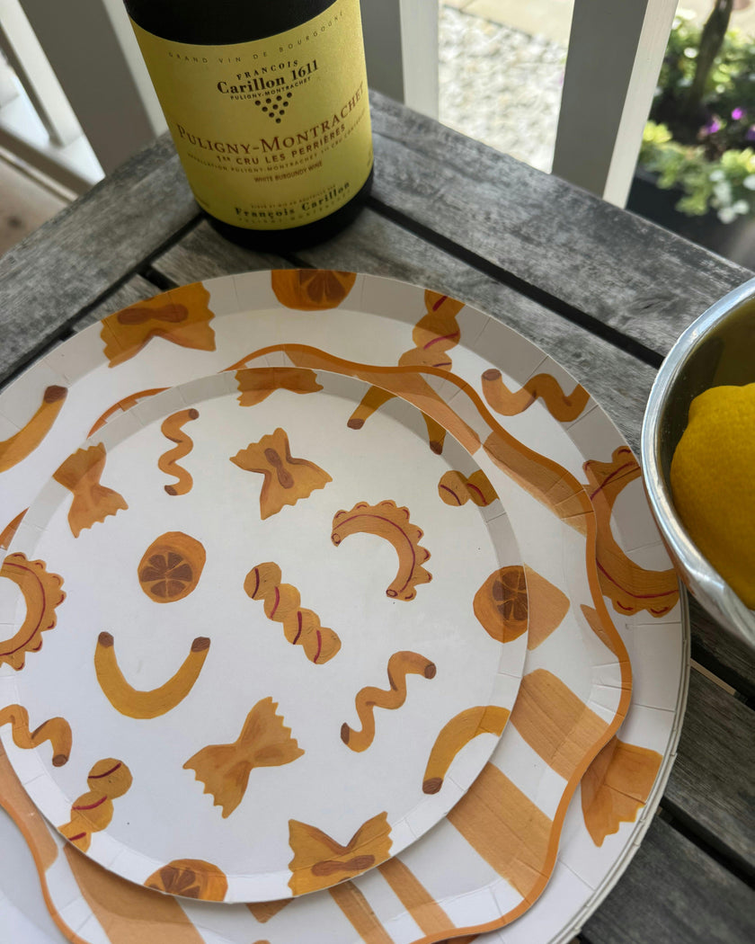 Pasta Party Hors d'Oeuvres Plate Set - Golden