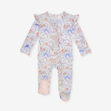 Agatha Picot Footie Ruffled Zippered One Piece