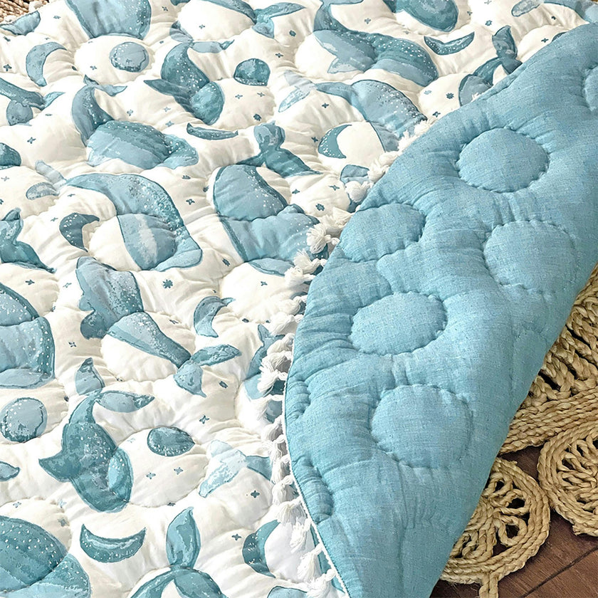 Caspian Quilted Baby Play Mat (Whale)