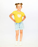 Crinkle Jersey Top Yellow