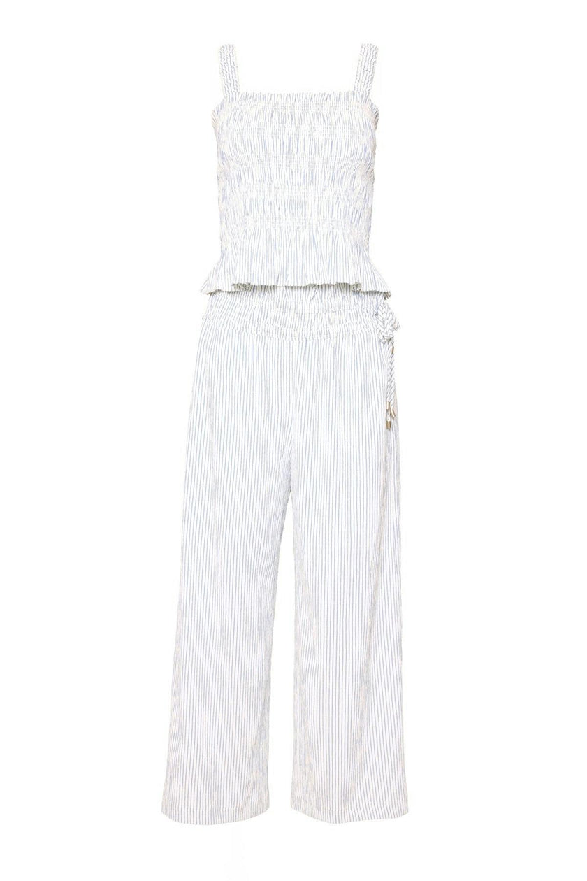 Harley Top in Blue & White Pinstripe