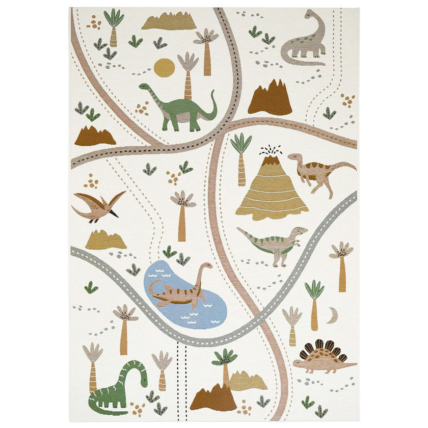 Flat Woven Graphic Print Rectangular Play Rug