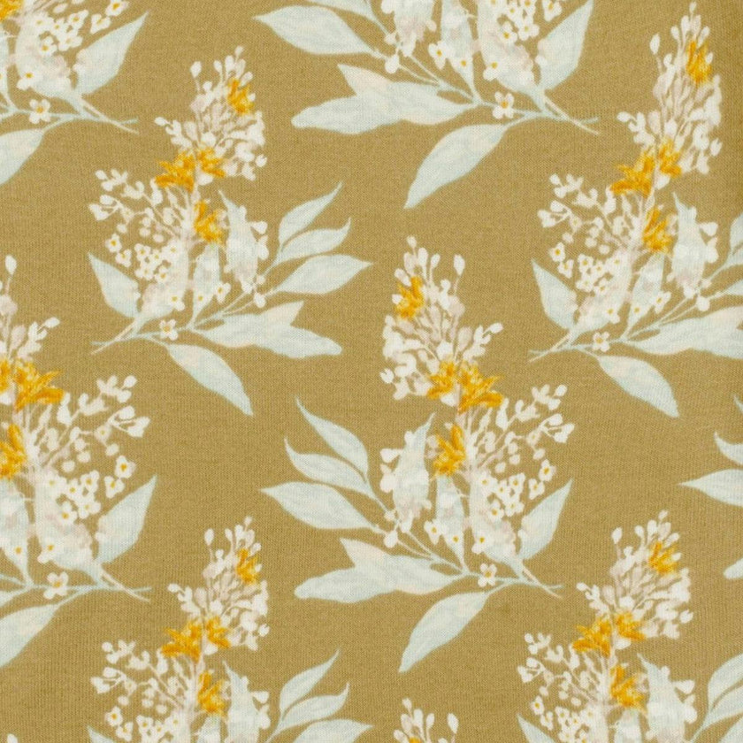 Gold Floral Organic Cotton Dress & Bloomer Set