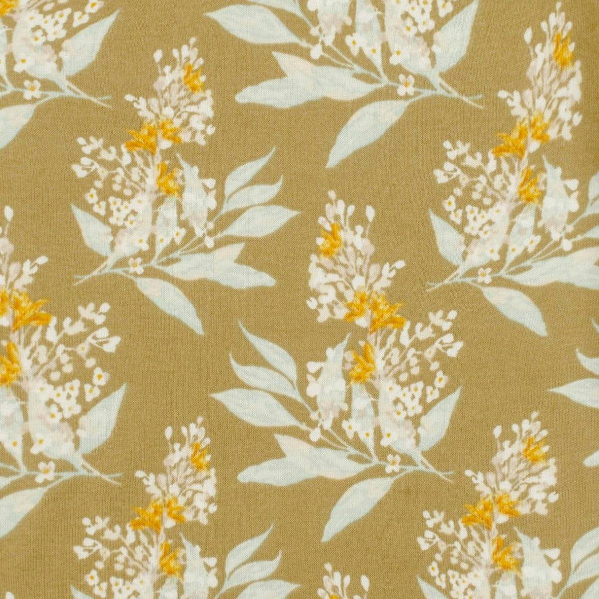 Gold Floral Organic Cotton Dress & Bloomer Set