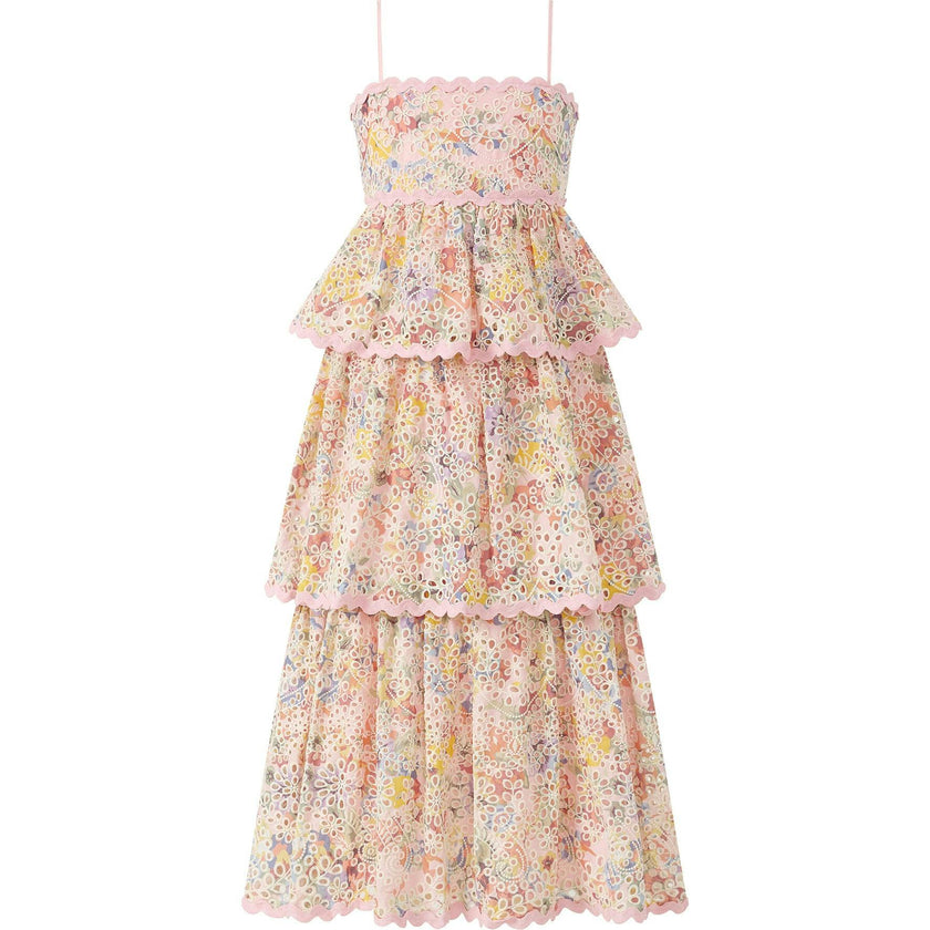Alanna Frill Embroidered Maxi Dress