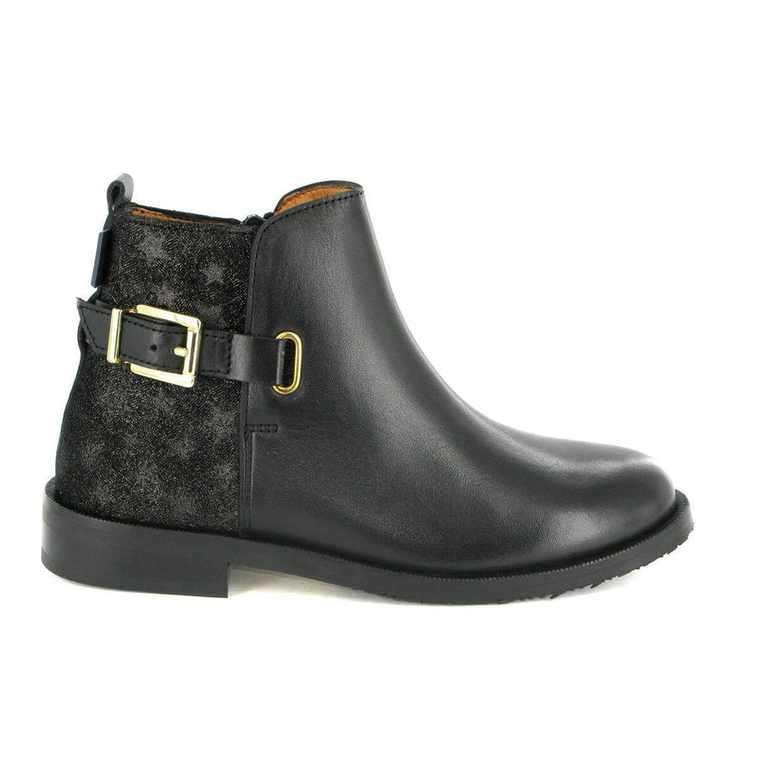 Smooth Leather Boots, Black