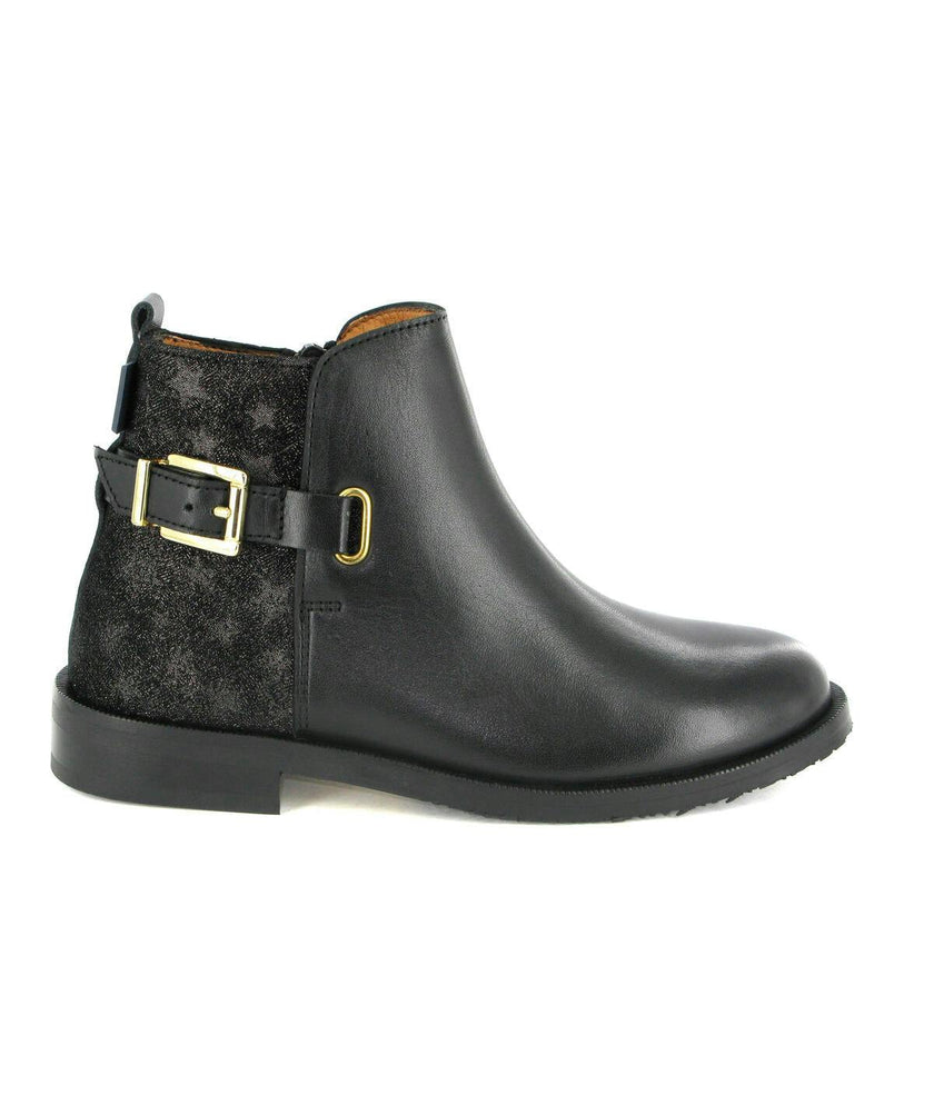 Smooth Leather Boots, Black