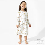 Yuletide Bamboo Girls' Long Sleeve Dress