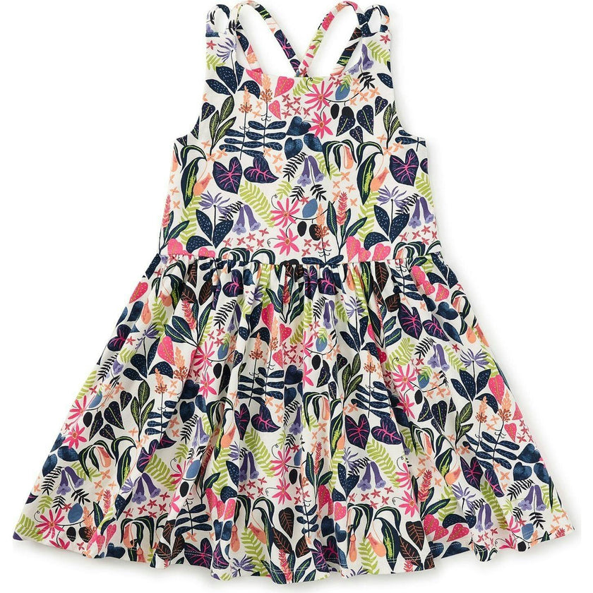 Strappy Back Skirted Dress, Green