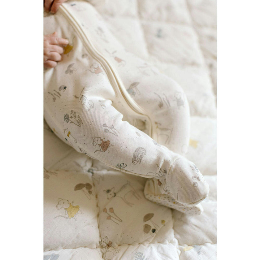Ribbed Baby Sleeper, White