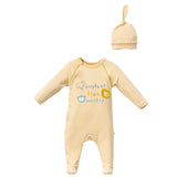 Yellow Animal Graphic Babygrow & Hat