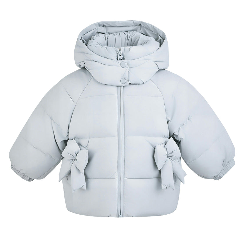 Blue Bow Puffer Jacket