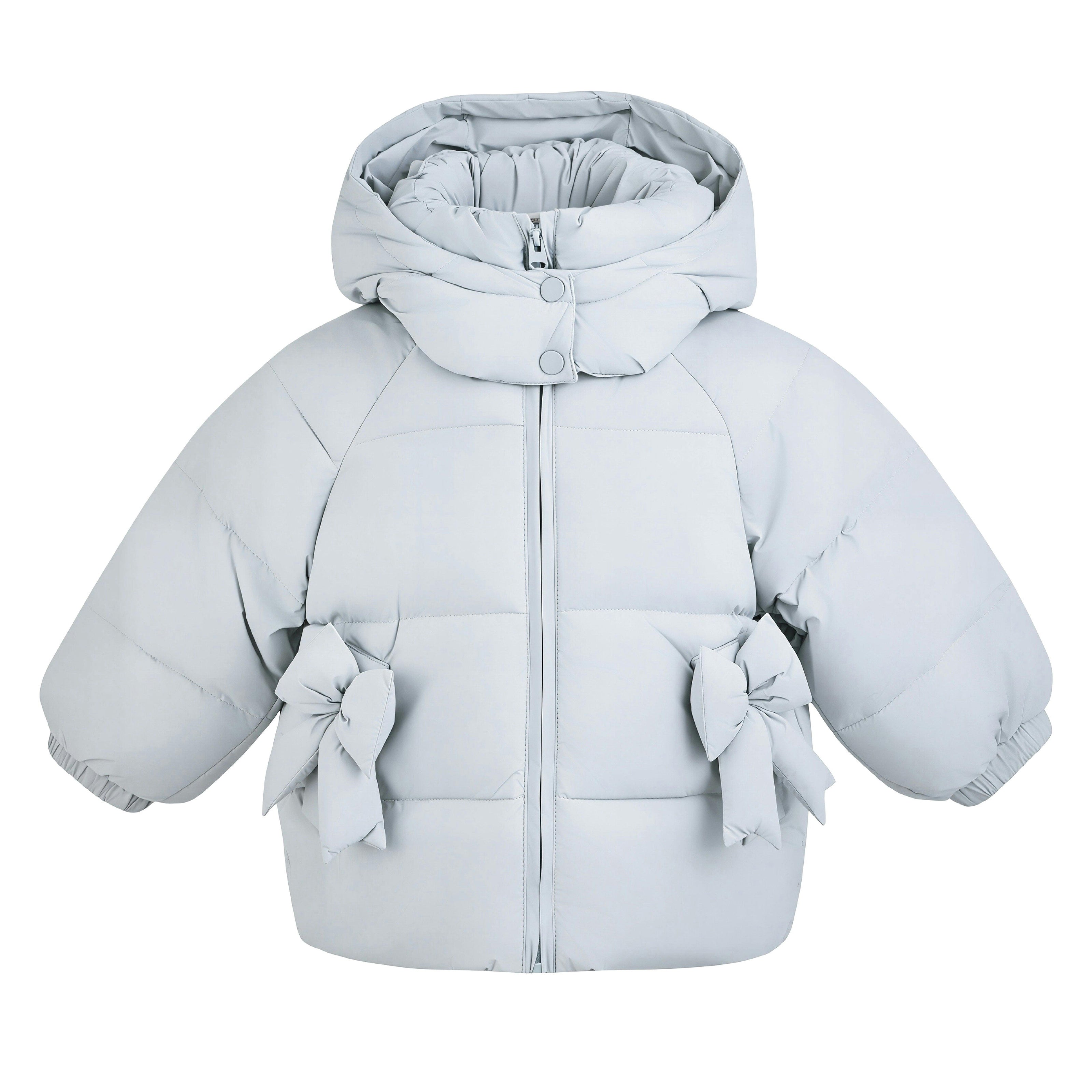 Blue Bow Puffer Jacket
