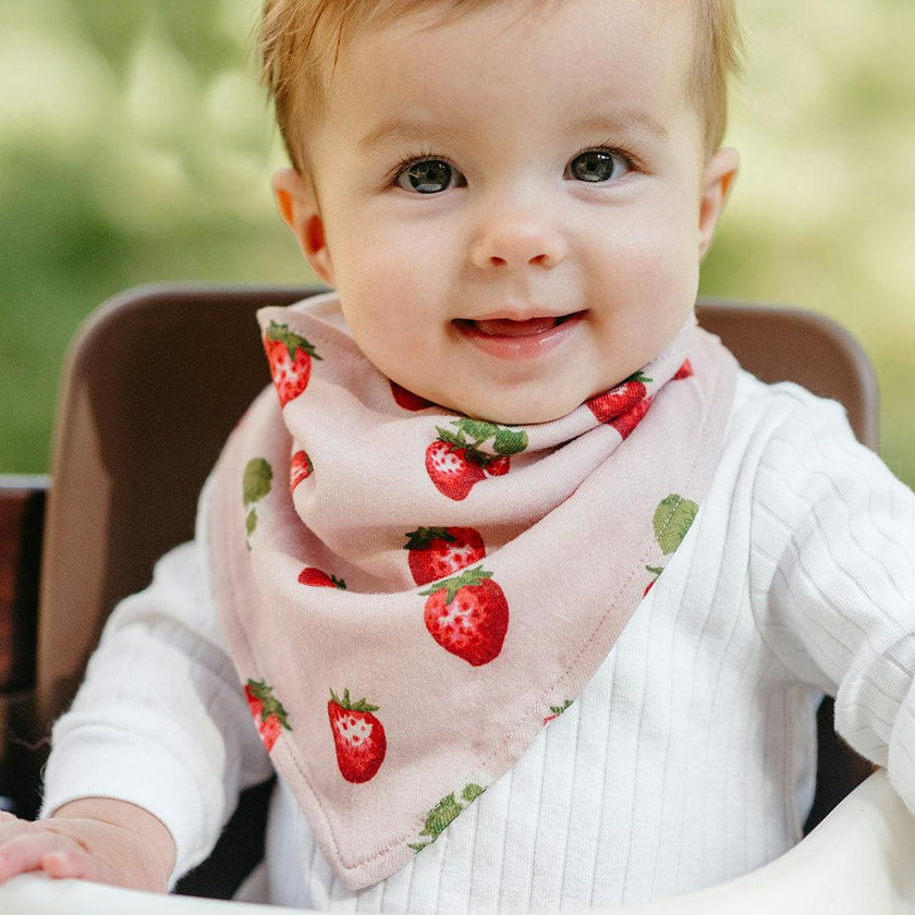 Strawberry Organic Cotton Kerchief Bib