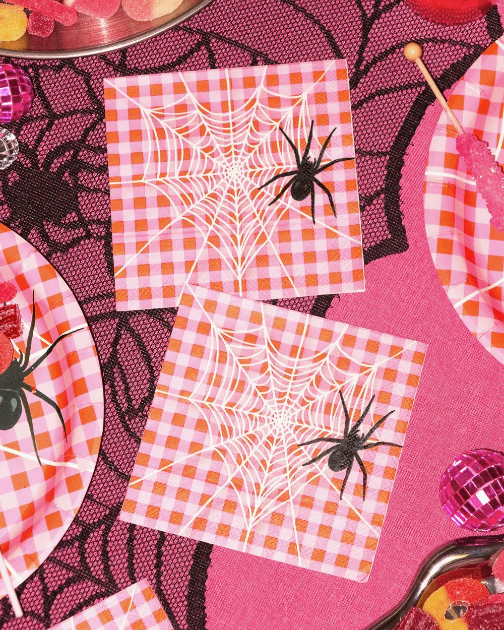 Pink Halloween Napkins - 25 cocktail napkins
