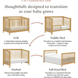 Sprout 4-in-1 Convertible Crib w/Toddler Bed Conversion Kit in Honey