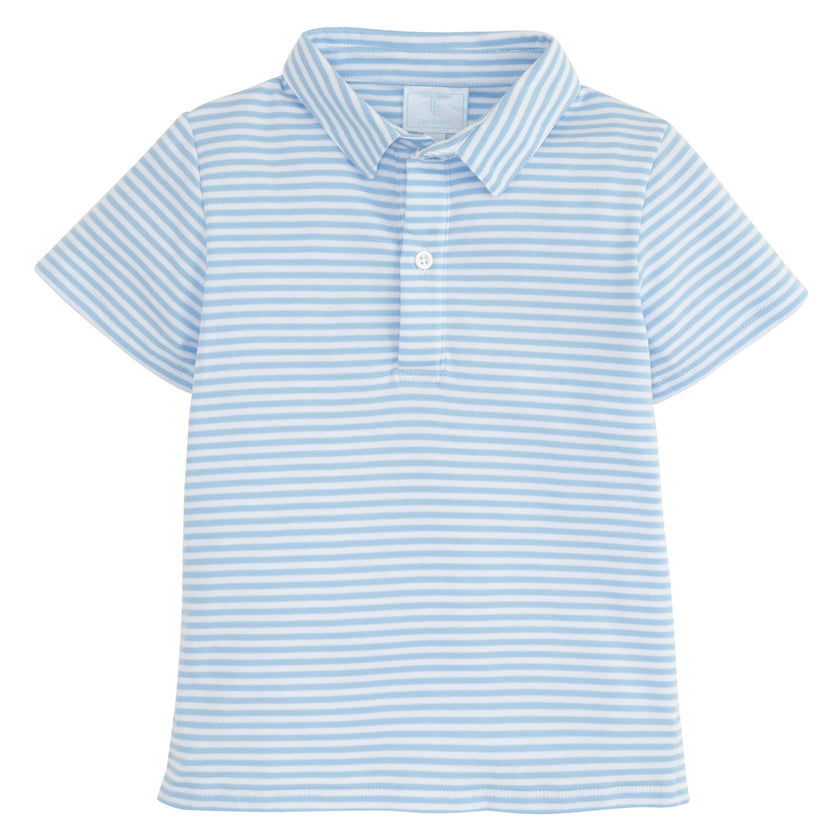 Short Sleeve Polo - Light Blue Stripe